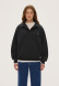 Grey melange fleece-lined sweatshirt polo 